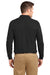 Port Authority K500LS Mens Silk Touch Wrinkle Resistant Long Sleeve Polo Shirt Black Back