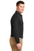 Port Authority K500LS Mens Silk Touch Wrinkle Resistant Long Sleeve Polo Shirt Black Side