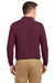 Port Authority K500LS Mens Silk Touch Wrinkle Resistant Long Sleeve Polo Shirt Burgundy Back