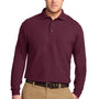 Port Authority Mens Silk Touch Wrinkle Resistant Long Sleeve Polo Shirt - Burgundy