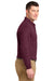 Port Authority K500LS Mens Silk Touch Wrinkle Resistant Long Sleeve Polo Shirt Burgundy Side