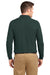 Port Authority K500LS Mens Silk Touch Wrinkle Resistant Long Sleeve Polo Shirt Dark Green Back