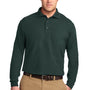Port Authority Mens Silk Touch Wrinkle Resistant Long Sleeve Polo Shirt - Dark Green