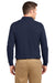 Port Authority K500LS Mens Silk Touch Wrinkle Resistant Long Sleeve Polo Shirt Navy Blue Back