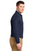 Port Authority K500LS Mens Silk Touch Wrinkle Resistant Long Sleeve Polo Shirt Navy Blue Side
