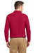 Port Authority K500LS Mens Silk Touch Wrinkle Resistant Long Sleeve Polo Shirt Red Back