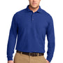 Port Authority Mens Silk Touch Wrinkle Resistant Long Sleeve Polo Shirt - Royal Blue