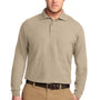 Port Authority Mens Silk Touch Wrinkle Resistant Long Sleeve Polo Shirt - Stone