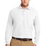 Port Authority Mens Silk Touch Wrinkle Resistant Long Sleeve Polo Shirt - White