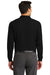 Port Authority K500LSP Mens Silk Touch Wrinkle Resistant Long Sleeve Polo Shirt w/ Pocket Black Back