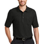 Port Authority Mens Silk Touch Wrinkle Resistant Short Sleeve Polo Shirt w/ Pocket - Black