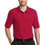 Port Authority Mens Silk Touch Wrinkle Resistant Short Sleeve Polo Shirt w/ Pocket - Red