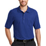 Port Authority Mens Silk Touch Wrinkle Resistant Short Sleeve Polo Shirt w/ Pocket - Royal Blue