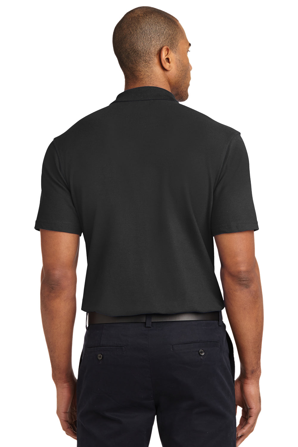 Port Authority K510 Mens Moisture Wicking Short Sleeve Polo Shirt Black Back