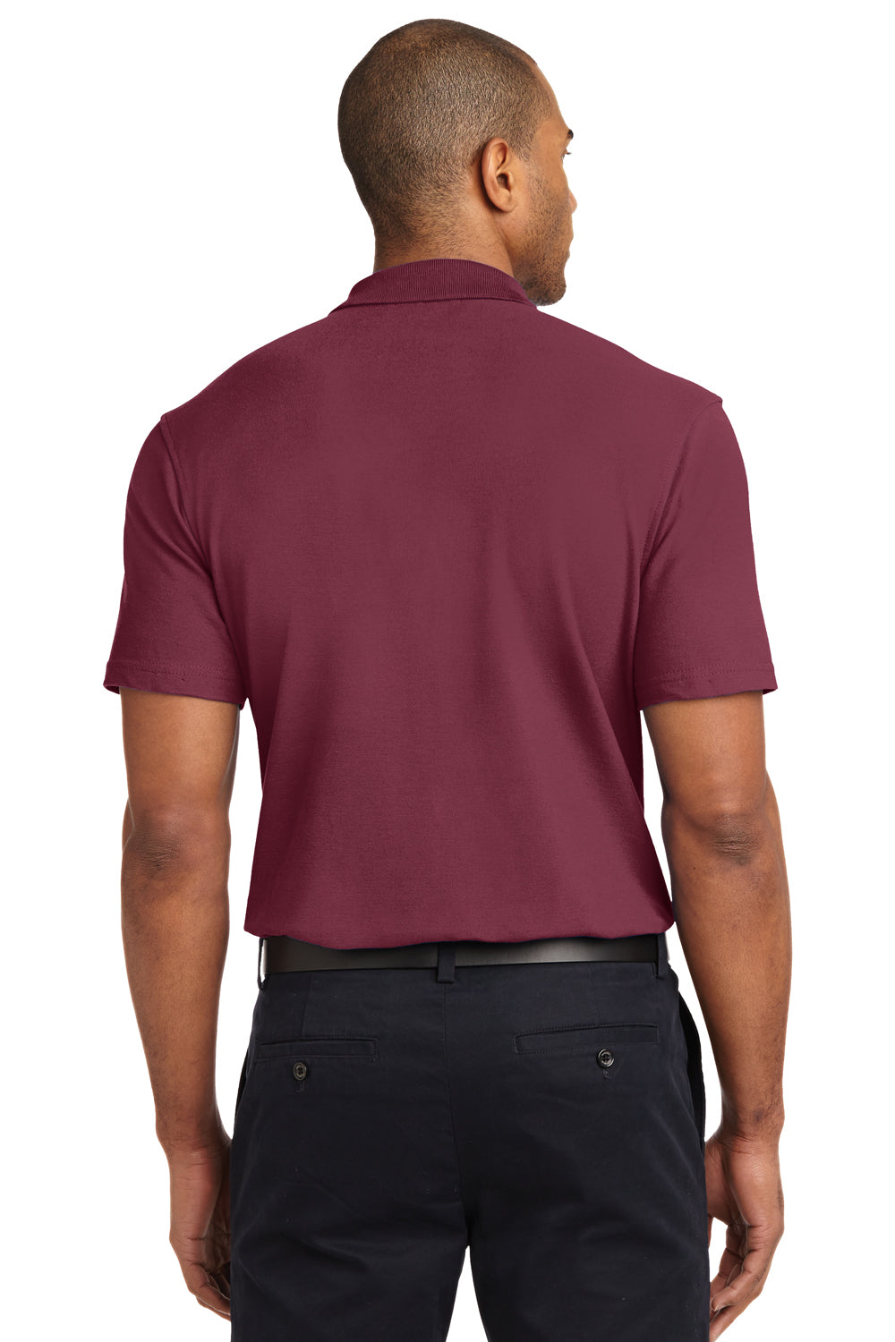 Port Authority K510 Mens Moisture Wicking Short Sleeve Polo Shirt Burgundy Back