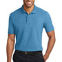 Port Authority Mens Moisture Wicking Short Sleeve Polo Shirt - Celadon Blue - Closeout