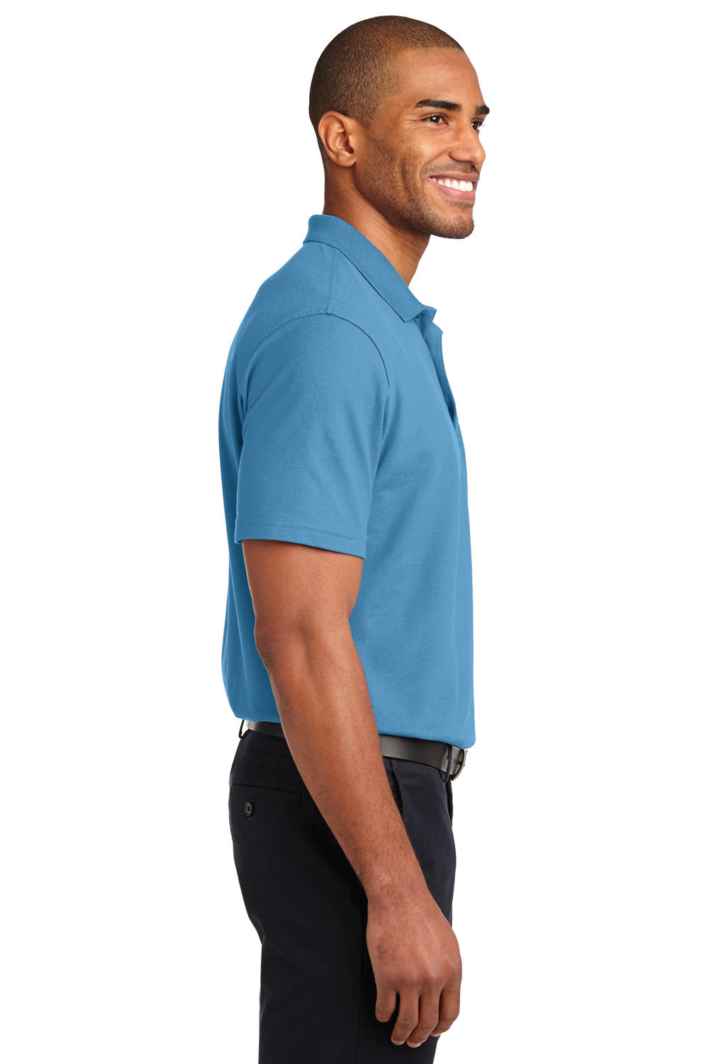 Port Authority K510 Mens Moisture Wicking Short Sleeve Polo Shirt Celadon Blue Side