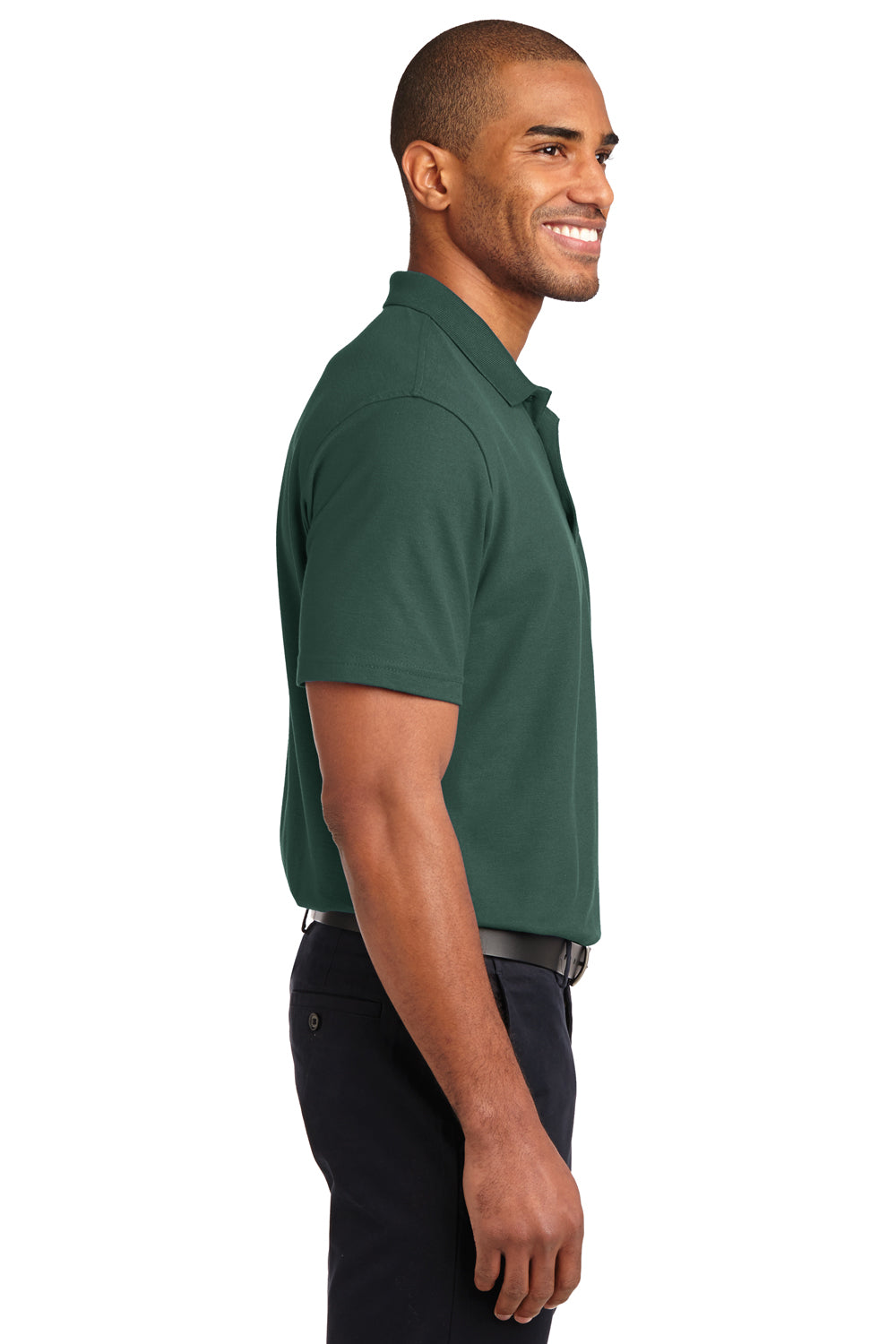 Port Authority K510 Mens Moisture Wicking Short Sleeve Polo Shirt Dark Green Side