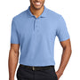 Port Authority Mens Moisture Wicking Short Sleeve Polo Shirt - Light Blue - Closeout