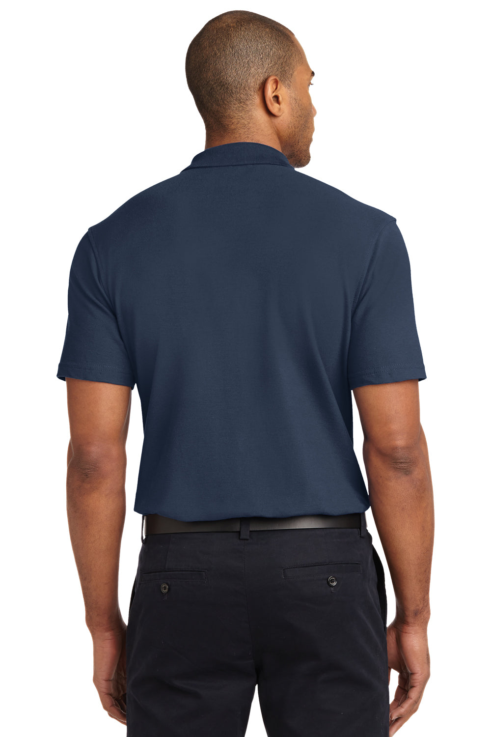Port Authority K510 Mens Moisture Wicking Short Sleeve Polo Shirt Navy Blue Back