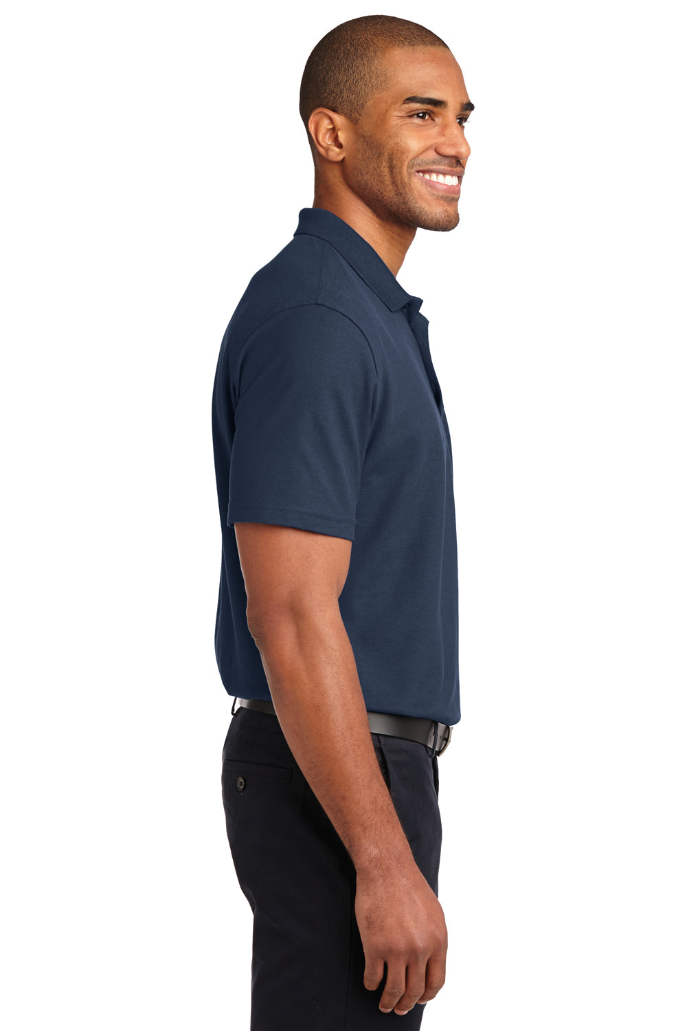 Port Authority K510 Mens Moisture Wicking Short Sleeve Polo Shirt Navy Blue Side