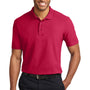 Port Authority Mens Moisture Wicking Short Sleeve Polo Shirt - Red