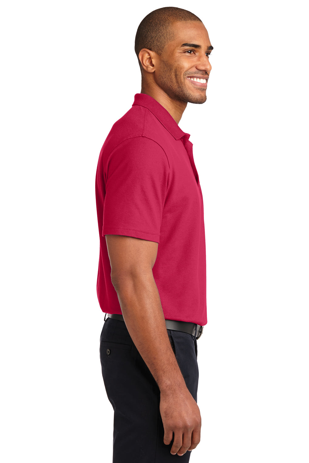 Port Authority K510 Mens Moisture Wicking Short Sleeve Polo Shirt Red Side