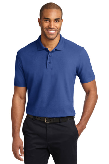 Port Authority K510 Mens Moisture Wicking Short Sleeve Polo Shirt Royal Blue Front