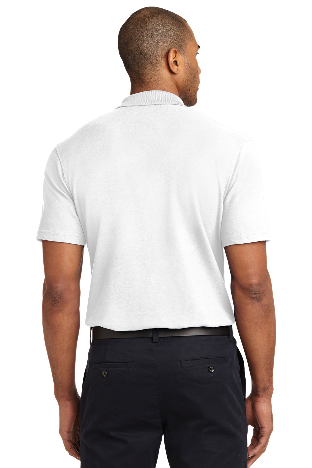 Port Authority K510 Mens Moisture Wicking Short Sleeve Polo Shirt White Back
