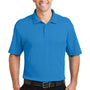 Port Authority Mens Silk Touch Performance Moisture Wicking Short Sleeve Polo Shirt - Brilliant Blue - Closeout