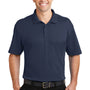 Port Authority Mens Silk Touch Performance Moisture Wicking Short Sleeve Polo Shirt - Navy Blue