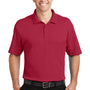 Port Authority Mens Silk Touch Performance Moisture Wicking Short Sleeve Polo Shirt - Rich Red - Closeout