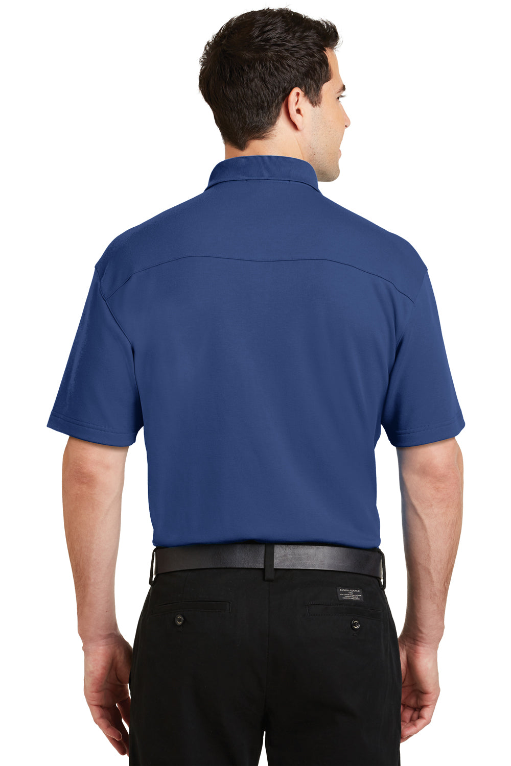 Port Authority K5200 Mens Silk Touch Performance Moisture Wicking Short Sleeve Polo Shirt Royal Blue Back