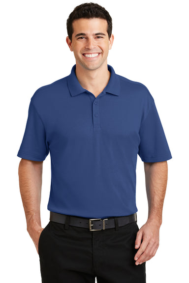 Port Authority K5200 Mens Silk Touch Performance Moisture Wicking Short Sleeve Polo Shirt Royal Blue Front