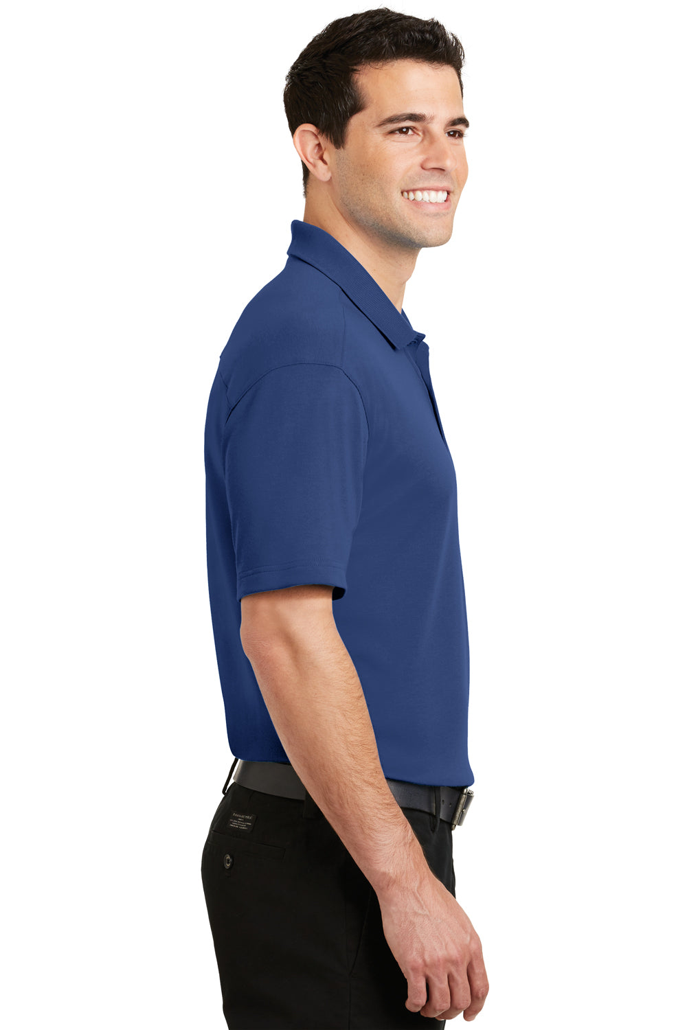 Port Authority K5200 Mens Silk Touch Performance Moisture Wicking Short Sleeve Polo Shirt Royal Blue Side
