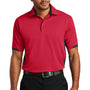 Port Authority Mens Dry Zone Moisture Wicking Short Sleeve Polo Shirt - Engine Red/Black