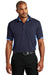 Port Authority K524 Mens Dry Zone Moisture Wicking Short Sleeve Polo Shirt Navy Blue/Lake Blue Front