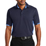 Port Authority Mens Dry Zone Moisture Wicking Short Sleeve Polo Shirt - Navy Blue/Lake Blue