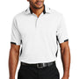 Port Authority Mens Dry Zone Moisture Wicking Short Sleeve Polo Shirt - White/Black - Closeout