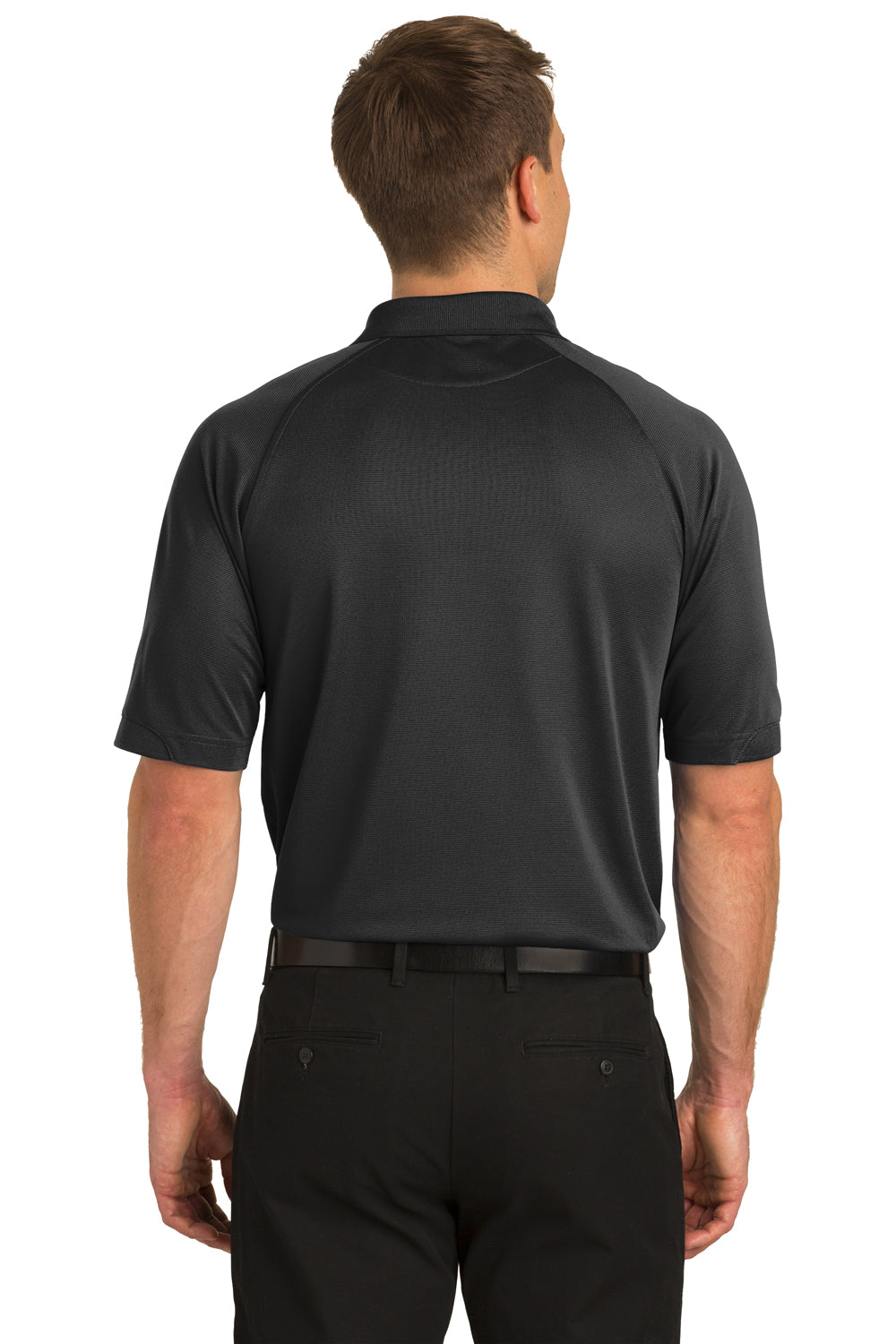 Port Authority K525 Mens Dry Zone Moisture Wicking Short Sleeve Polo Shirt Black Back