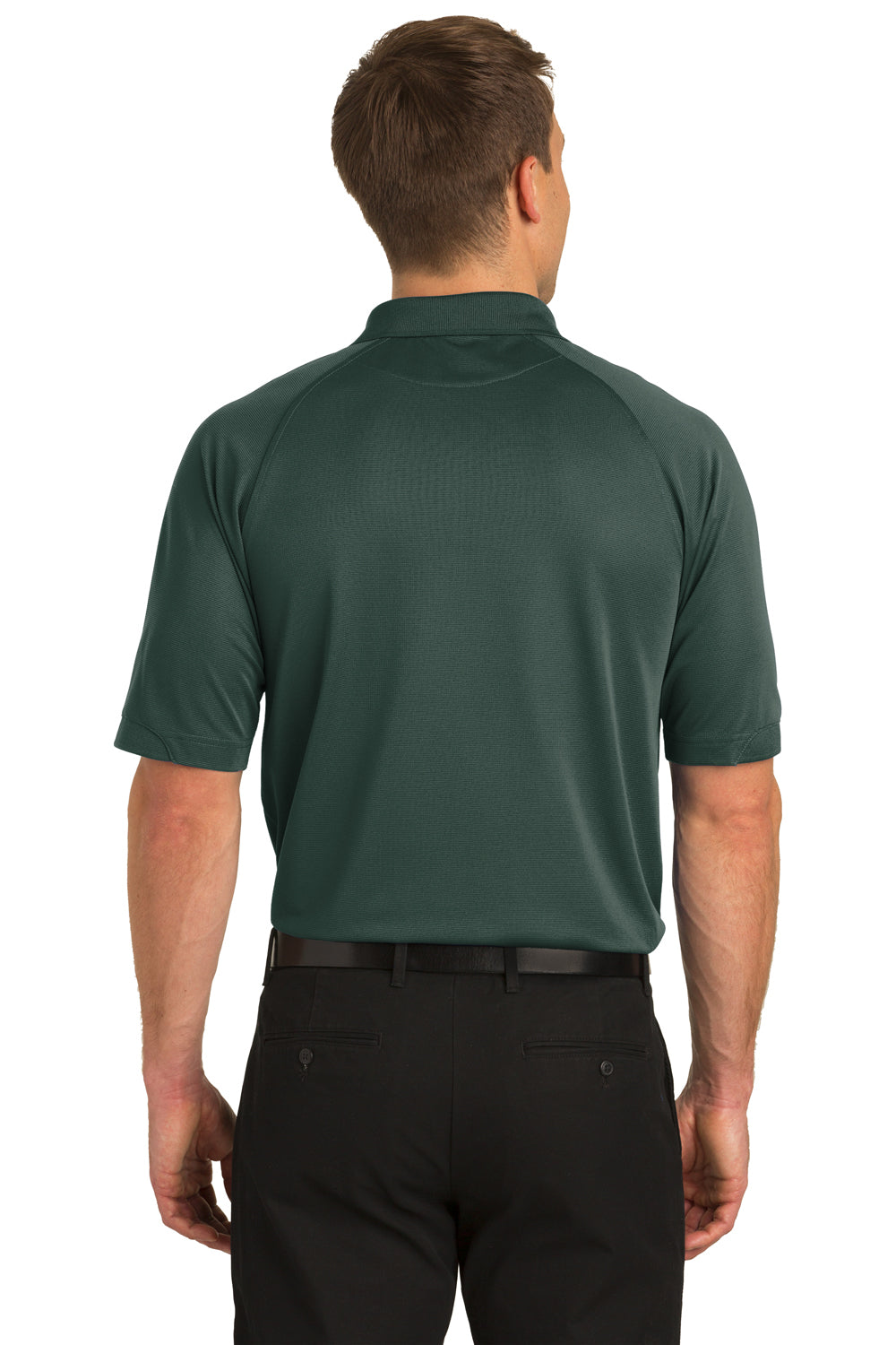 Port Authority K525 Mens Dry Zone Moisture Wicking Short Sleeve Polo Shirt Dark Green Back