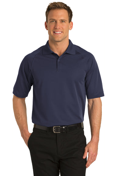Port Authority K525 Mens Dry Zone Moisture Wicking Short Sleeve Polo Shirt Navy Blue Front