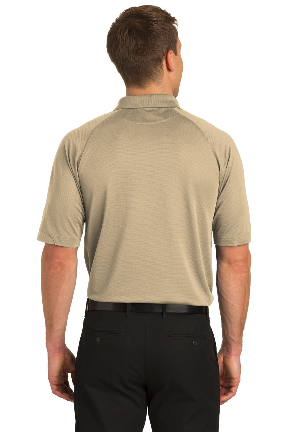 Port Authority K525 Mens Dry Zone Moisture Wicking Short Sleeve Polo Shirt Stone Brown Back