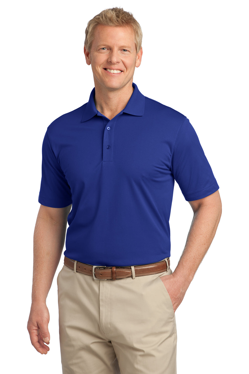 Port Authority K527 Mens Tech Moisture Wicking Short Sleeve Polo Shirt Royal Blue Front