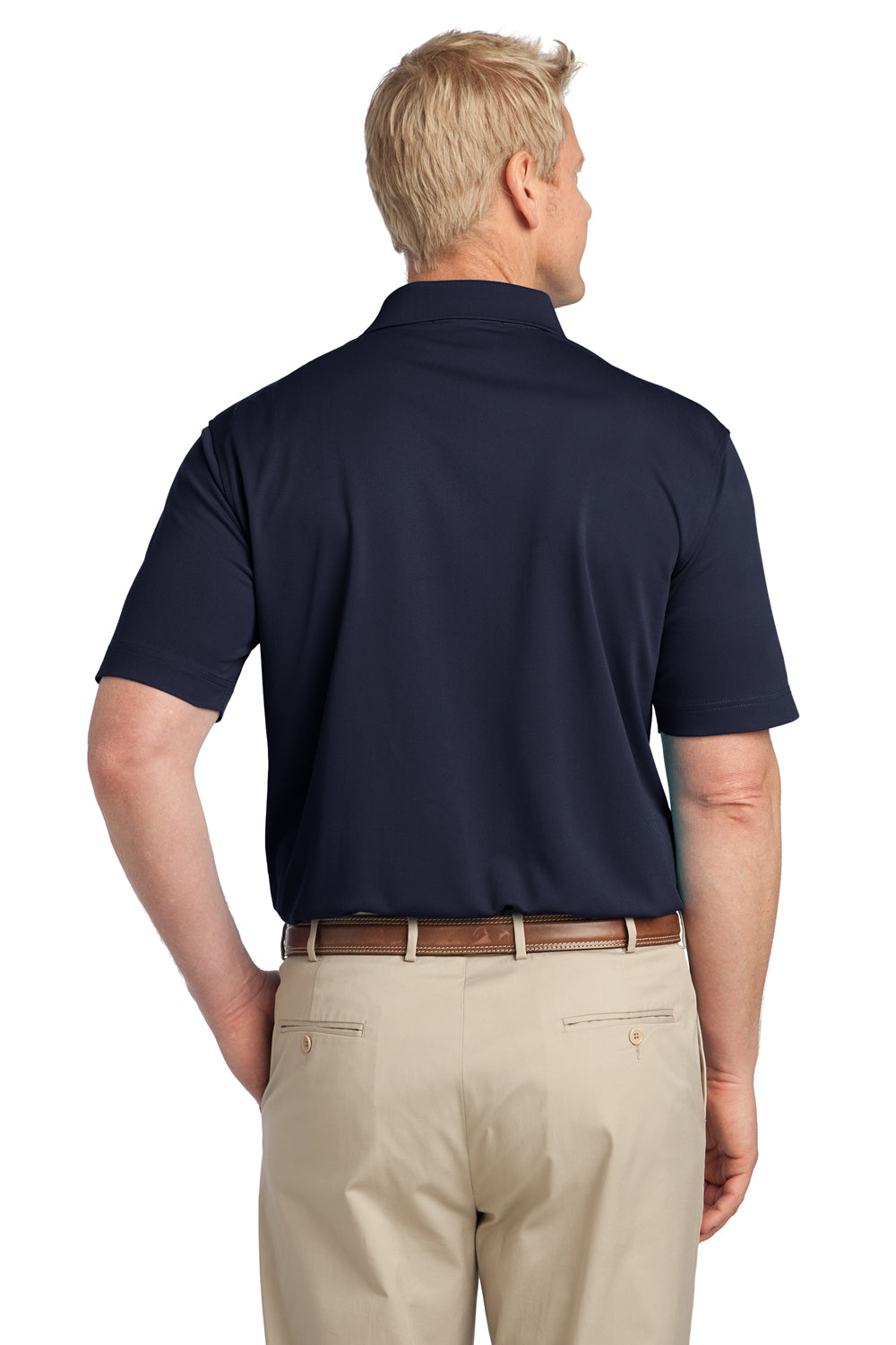 Port Authority K527 Mens Tech Moisture Wicking Short Sleeve Polo Shirt Navy Blue Back