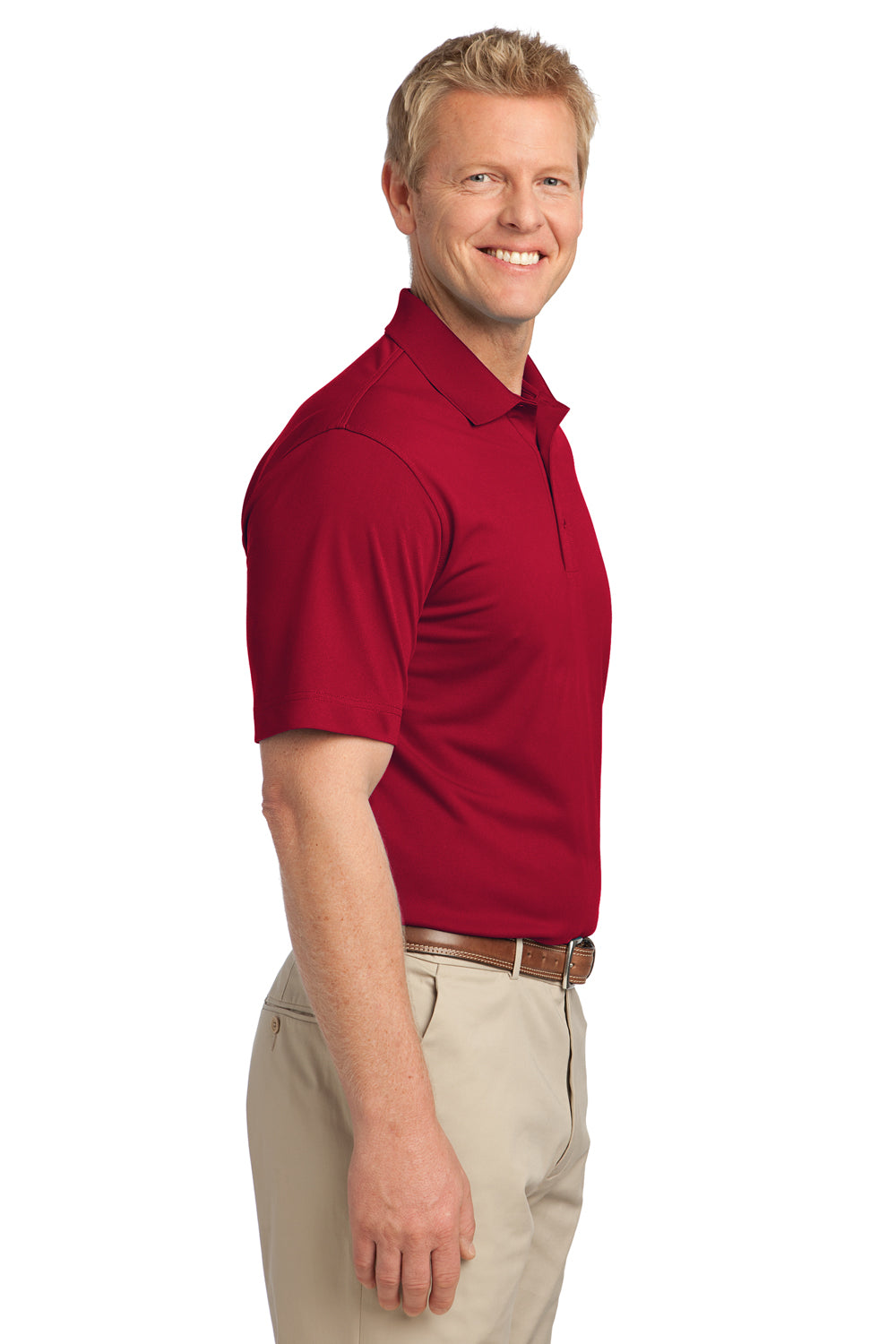 Port Authority K527 Mens Tech Moisture Wicking Short Sleeve Polo Shirt Red Side