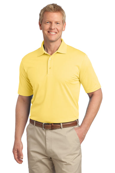 Port Authority K527 Mens Tech Moisture Wicking Short Sleeve Polo Shirt Yellow Front