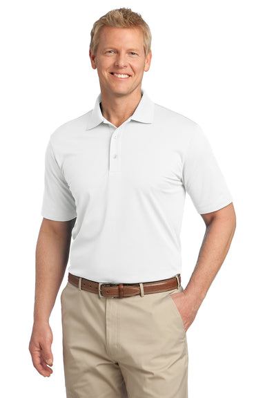 Port Authority K527 Mens Tech Moisture Wicking Short Sleeve Polo Shirt White Front