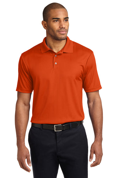 Port Authority K528 Mens Performance Moisture Wicking Short Sleeve Polo Shirt Autumn Orange Front