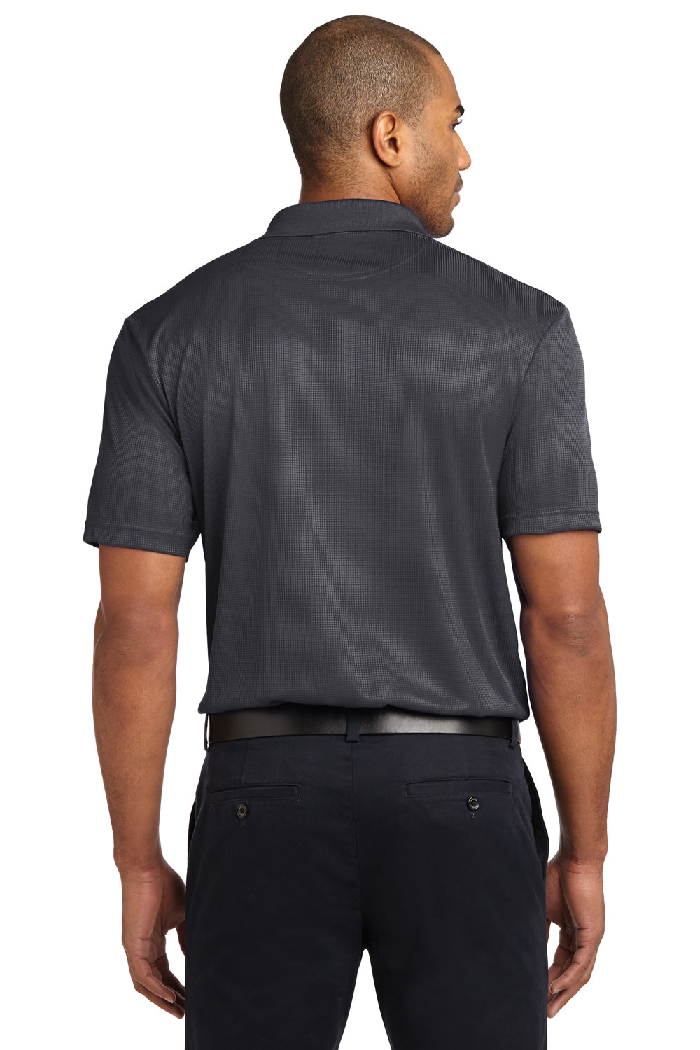 Port Authority K528 Mens Performance Moisture Wicking Short Sleeve Polo Shirt Smoke Grey Back